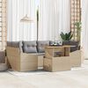 vidaXL Ensemble de canapé de jardin 7 pcs Beige Poly rotin