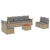 vidaXL Salon de jardin avec coussins 9pcs m&eacute;lange beige r&eacute;sine tress&eacute;e