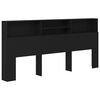 vidaXL Armoire de t&ecirc;te de lit Noir 220x19x103,5 cm