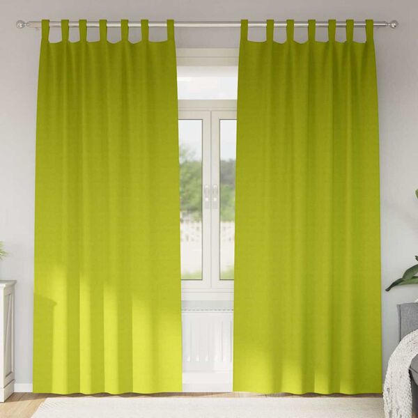 vidaXL Rideaux occultants avec anneaux 2 pcs Vert 245 x 140 cm