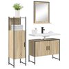 vidaXL Ensemble de mobilier de salle de bain avec &eacute;tag&egrave;re 3 pcs Marron