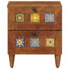 vidaXL Cabinet de chevet Marron 40 x 33 x 46 cm Bois de mangue massif