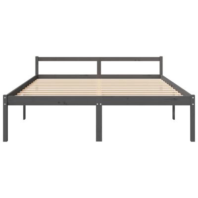 vidaXL Lit pour personne âgée gris 200x200 cm bois massif de pin