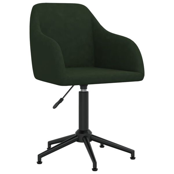 vidaXL Chaise pivotante de salle &agrave; manger Vert fonc&eacute; Velours