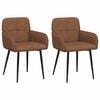 vidaXL Chaises de salle &agrave; manger 2 pc Simili daim Marron