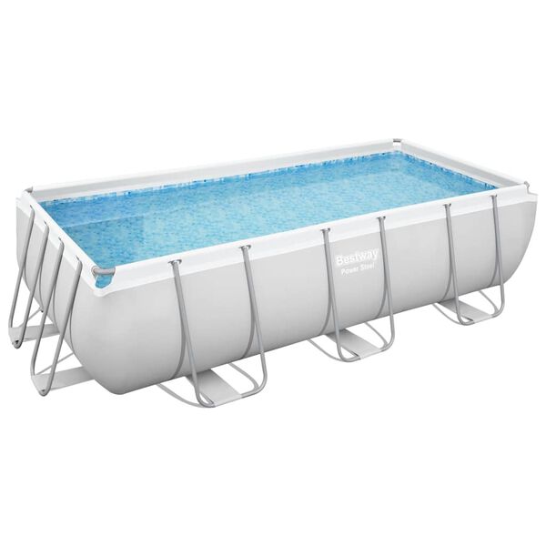 Bestway Ensemble de piscine rectangulaire Power Steel 404x201x100 cm