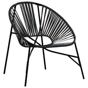 vidaXL Chaise &oelig;uf de jardin noir r&eacute;sine tress&eacute;e