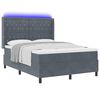 vidaXL Lit &agrave; ressorts avec matelas Gris fonc&eacute; 160 x 200 cm Velours