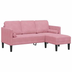 vidaXL Ensemble de Canap&eacute;s avec coussin Rose Polyester