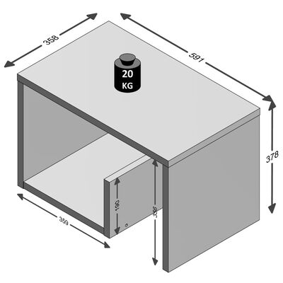 FMD Table basse 2-en-1 59,1x35,8x37,8 cm Chêne sable