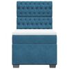 vidaXL Sommier &agrave; lattes de lit avec matelas bleu 90x200 cm velours
