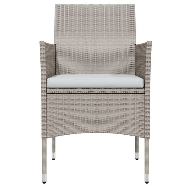 vidaXL Ensemble &agrave; manger de jardin coussins 5 pcs Beige/noir