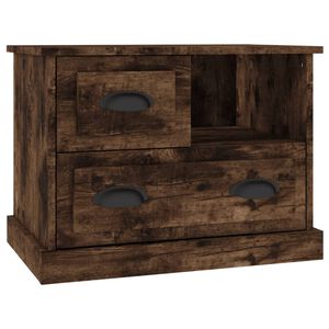 vidaXL Table de chevet ch&ecirc;ne fum&eacute; 60x39x45 cm