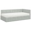 vidaXL Cadre de lit d'angle avec matelas 2 pcs Gris clair Velours