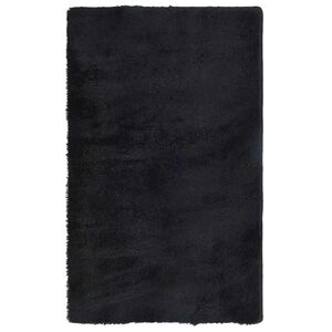 vidaXL Tapis shaggy &agrave; poils longs NAVARRA noir 80x150 cm polyester