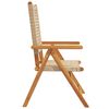 vidaXL Chaises inclinables de jardin lot de 8 beige rotin bois massif