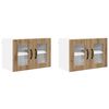 vidaXL Cabinet en verre mural PORTO 2 pc Ch&ecirc;ne artisanal