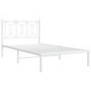 vidaXL Cadre de lit m&eacute;tal sans matelas et t&ecirc;te de lit blanc 107x203 cm