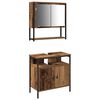 vidaXL Ensemble de mobilier de salle de bain avec &eacute;tag&egrave;re 2 pcs Marron