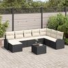 vidaXL Ensemble de canap&eacute; de jardin avec coussin 9 pcs Noir Poly rotin