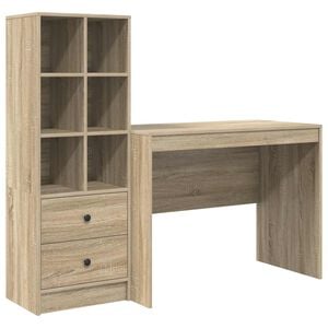 vidaXL Bureau Ch&ecirc;ne Sonoma 145.5 x 50 x 127 cm 2 pc