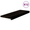vidaXL Marches d'escalier 12 pcs brun-noir 70x25x2 cm ch&ecirc;ne massif