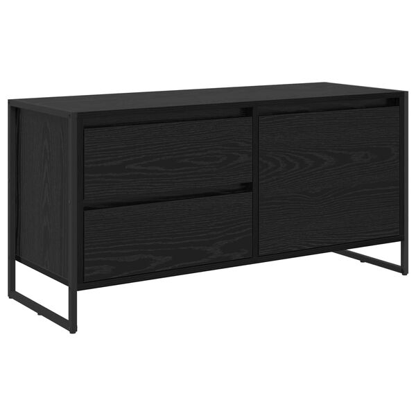vidaXL Meuble TV Ch&ecirc;ne noir 100 x 36 x 49.5 cm Bois d'ing&eacute;nierie