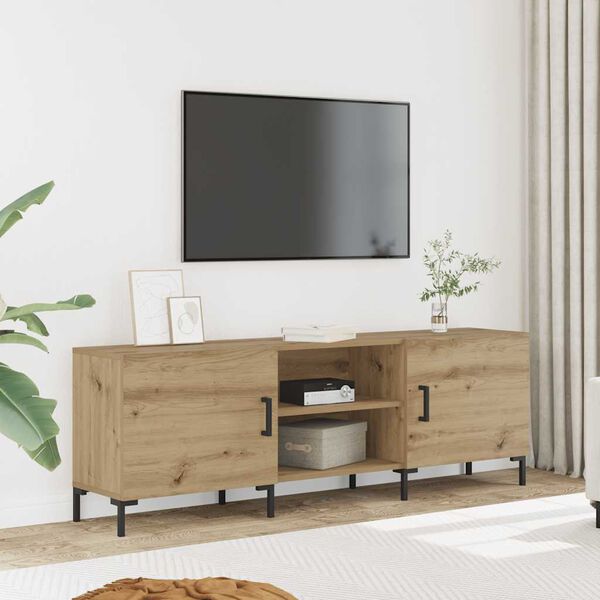 vidaXL Meuble TV ch&ecirc;ne artisanal 150x30x50 cm bois d'ing&eacute;nierie