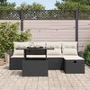 vidaXL Ensemble de canap&eacute; de jardin avec coussin 6 pcs Noir Poly rotin