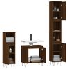 vidaXL Ensemble d'armoires de salle de bain 3 pcs ch&ecirc;ne marron