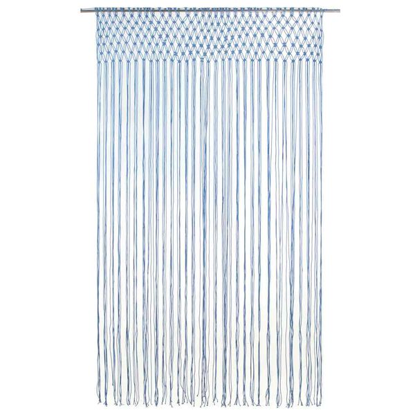 vidaXL Rideau en macram&eacute; Bleu 140x240 cm Coton
