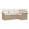 vidaXL Ensemble de canap&eacute; de jardin 4 pc Beige polyrotin