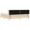 vidaXL Lit &agrave; ressorts avec matelas Cr&egrave;me 200 x 200 cm Polyester