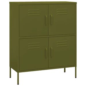 vidaXL Armoire de rangement Vert olive 80x35x101,5 cm Acier