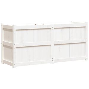vidaXL Jardini&egrave;re blanc 150x50x70 cm bois de pin massif