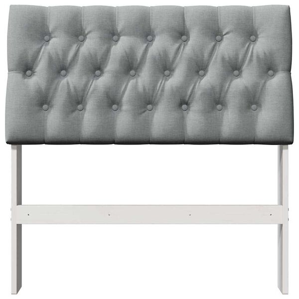 vidaXL T&ecirc;te de lit capitonn&eacute;e Gris clair 90 cm Pin massif