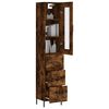 vidaXL Buffet haut Ch&ecirc;ne fum&eacute; 34,5x34x180 cm Bois d'ing&eacute;nierie