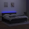 vidaXL Sommier &agrave; lattes de lit avec matelas LED Noir 160x200 cm Tissu