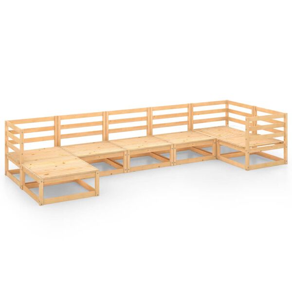 vidaXL Salon de jardin 7 pcs bois de pin massif
