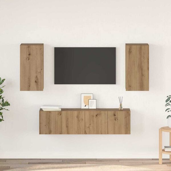 vidaXL Ensemble meuble TV 4 pcs ch&ecirc;ne artisanal 60 x 30 x 30 cm