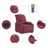 vidaXL Fauteuil inclinable de massage Rouge bordeaux Tissu
