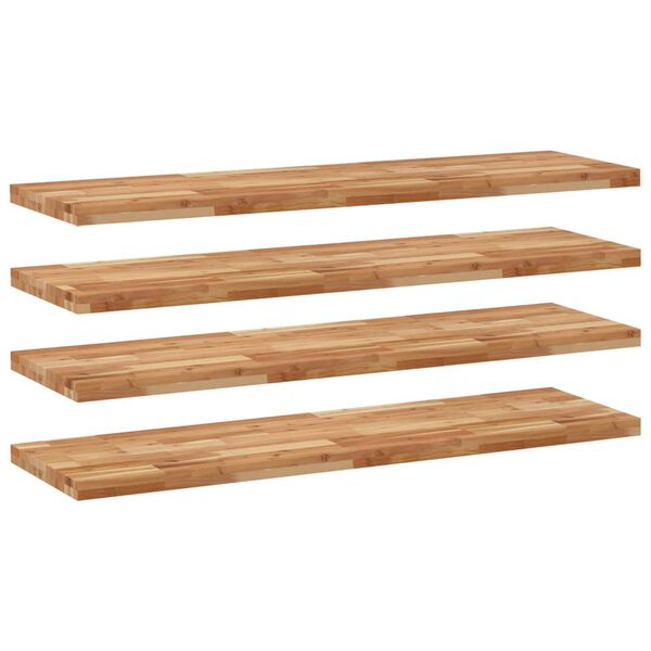 vidaXL &Eacute;tag&egrave;res flottantes 4 pcs 160x40x4 cm acacia massif &agrave; l'huile