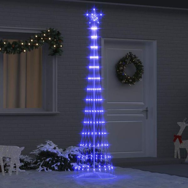 vidaXL Arbre de Noël LED avec 290 LED Bleu 70 x 70 x 250 cm Métal