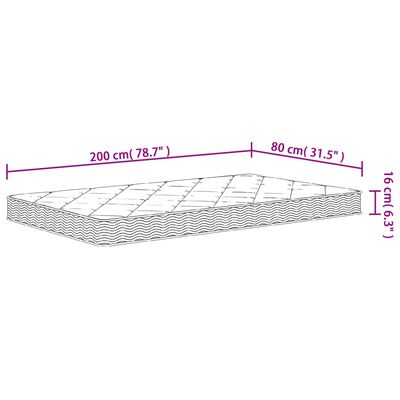 vidaXL Matelas en mousse moyennement doux 80x200 cm