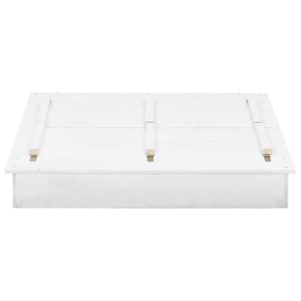 vidaXL Bac &agrave; sable Bois de sapin Blanc 95x90x15 cm