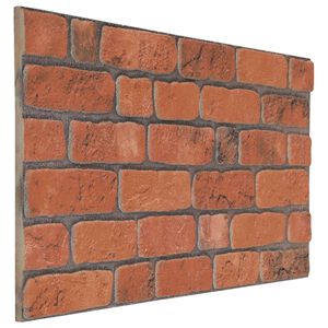vidaXL Panneaux muraux 10 pcs Terre cuite 100 x 50 cm Mousse EPS