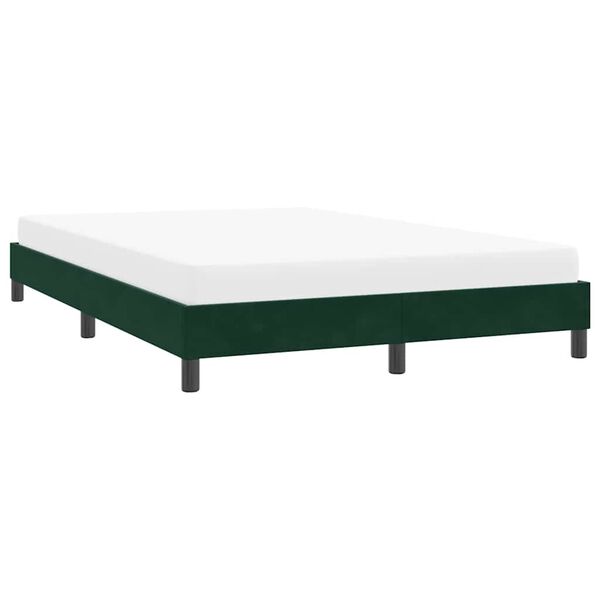vidaXL Cadre de lit sans matelas vert fonc&eacute; 140x210 cm velours