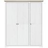 vidaXL Garde-robe BODO blanc marron 146x53,5x173 cm bois massif de pin