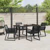 vidaXL Ensemble de salle &agrave; manger pour jardin 5 pcs Noir