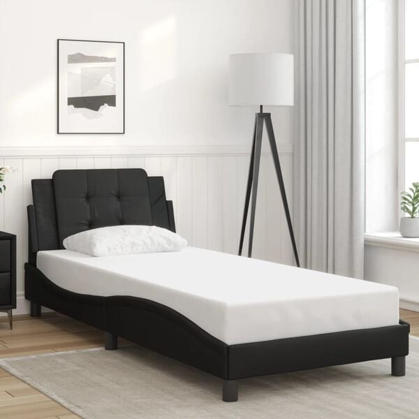 vidaXL Cadre de lit sans matelas Zadar noir 80x200 cm similicuir